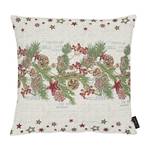 Housse de coussin 1534 Tissu mélangé - Naturel / Vert / Rouge