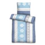 Parure de lit flocon de neige Étoffe de coton - Bleu - 135 x 200 cm + oreiller 80 x 80 cm