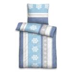 Parure de lit flocon de neige Étoffe de coton - Bleu - 155 x 220 cm + oreiller 80 x 80 cm