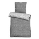 Parure de lit réversible Chaosmix Étoffe de coton - Gris clair - 155 x 200 cm + oreiller 80 x 80 cm