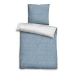 Parure de lit réversible Chaosmix Étoffe de coton - Bleu jean - 155 x 220 cm + oreiller 80 x 80 cm