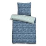 Parure de lit réversible Mustix Étoffe de coton - Bleu marine - 155 x 220 cm + oreiller 80 x 80 cm