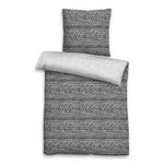 Parure de lit réversible Mustix Étoffe de coton - Gris - 135 x 200 cm + oreiller 80 x 80 cm