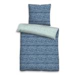 Parure de lit réversible Mustix Étoffe de coton - Bleu marine - 135 x 200 cm + oreiller 80 x 80 cm