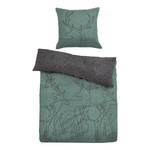 Parure de lit réversible Deero Étoffe de coton - Gris menthe - 155 x 220 cm + oreiller 80 x 80 cm