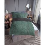 Parure de lit réversible Deero Étoffe de coton - Gris menthe - 155 x 220 cm + oreiller 80 x 80 cm