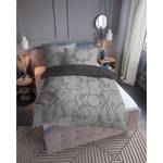 Parure de lit réversible Deero Étoffe de coton - Gris clair - 200 x 200 cm + 2 oreillers 80 x 80 cm