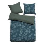 Parure de lit réversible Romano Étoffe de coton - Bleu jean - 155 x 220 cm + oreiller 80 x 80 cm