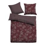 Parure de lit réversible Romano Étoffe de coton - Rouge Bordeaux - 135 x 200 cm + oreiller 80 x 80 cm