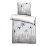 Parure de lit fleurs de pissenlit Étoffe de coton - Gris lumineux - 155 x 220 cm + oreiller 80 x 80 cm