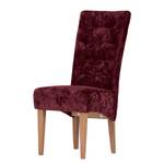 Gestoffeerde stoel Selda I fluweel/massief beukenhout - beukenhout - Bordeauxrood