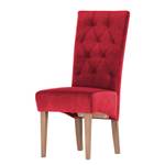 Gestoffeerde stoel Selda II fluweel/massief beukenhout - Rood