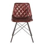 Eetkamerstoelen Vance (set van 2) leer/metaal - vintagebruin/zwart