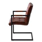 Chaise cantilever Trion Cuir / Métal - Cognac vintage / Noir