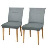 Chaises Vaasky (lot de 2) Tissu / Chêne massif - Chêne - Gris clair