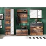 Schoenenkast Indy oude houten look/antracietkleurig