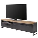 Tv-meubel Parolin II mat grijs/eikenhouten look - Donkergrijs