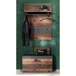 Garderobeset Indy III (2-delig) oude houten look/antracietkleurig