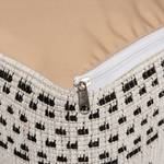 Poef Sahara textiel - Zwart/crème - 48 x 48 cm