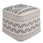 Pouf Sahara Tissu - Crème / Bleu marine - 48 x 48 cm