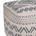 Pouf Sahara Textil - Creme / Marineblau - 48 x 48 cm