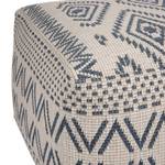 Pouf Sahara Bezug: Kunstfaser<br>Füllung: Styroporkugeln - Creme / Marineblau - 63 x 63 cm