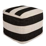 Pouf Gobi Tissu - Noir / Crème - 48 x 48 cm