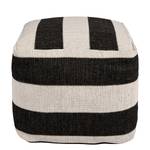 Pouf Gobi Tissu - Noir / Crème - 48 x 48 cm