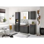 Armoire de toilette Lindesby Avec éclairage - Gris / Imitation bois de construction - Gris