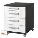 Rollende kast Buzy Antracietkleurig/wit