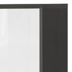 Armoire de bureau Buzy Anthracite / Blanc brillant - Blanc brillant / anthracite - Hauteur : 111 cm