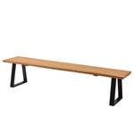 Banc Oviedo IV Chêne sauvage massif / Chêne sauvage - Chêne sauvage / Noir - Largeur : 180 cm