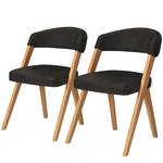 Eetkamerstoelen Birds I (set van 2) microvezel/massief wild eikenhout - Zwart