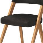 Chaises Birds I (lot de 2) Microfibre / Chêne sauvage massif - Noir