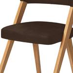 Eetkamerstoelen Birds I (set van 2) microvezel/massief wild eikenhout - Donkerbruin