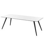 Table Stave II Partiellement en bois massif - Blanc / Chêne noir - Largeur : 225 cm - Noir