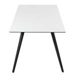 Table Stave II Partiellement en bois massif - Blanc / Chêne noir - Largeur : 225 cm - Noir