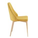 Chaises capitonnées Rosie (lot de 2) Tissu / Frêne massif - Jaune moutarde / Frêne