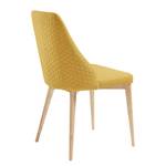 Chaises capitonnées Rosie (lot de 2) Tissu / Frêne massif - Jaune moutarde / Frêne