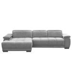 Ecksofa Limeria Microfaser - Lichtgrau - Longchair davorstehend links