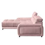 Hoekbank Lambari fluweel - Mauve - Longchair vooraanzicht links