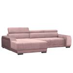 Hoekbank Lambari fluweel - Mauve - Longchair vooraanzicht links