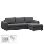 Ecksofa Lages Microfaser - Dunkelgrau - Longchair davorstehend rechts