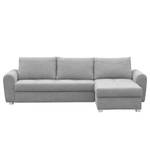 Ecksofa Lages Microfaser - Lichtgrau - Longchair davorstehend rechts