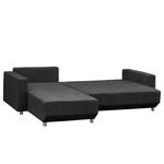 Ecksofa Logarto Microfaser - Dunkelgrau - Longchair davorstehend links