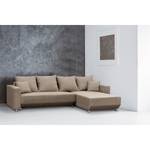 Ecksofa Logarto Microfaser - Kaschmir - Longchair davorstehend rechts