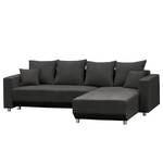 Ecksofa Logarto Microfaser - Dunkelgrau - Longchair davorstehend rechts