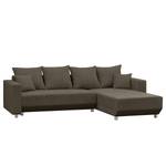 Ecksofa Logarto Microfaser - Latte Macchiato - Longchair davorstehend rechts