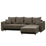 Ecksofa Logarto Microfaser - Latte Macchiato - Longchair davorstehend rechts