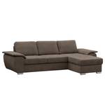 Ecksofa Labate Webstoff - Espresso - Longchair davorstehend rechts